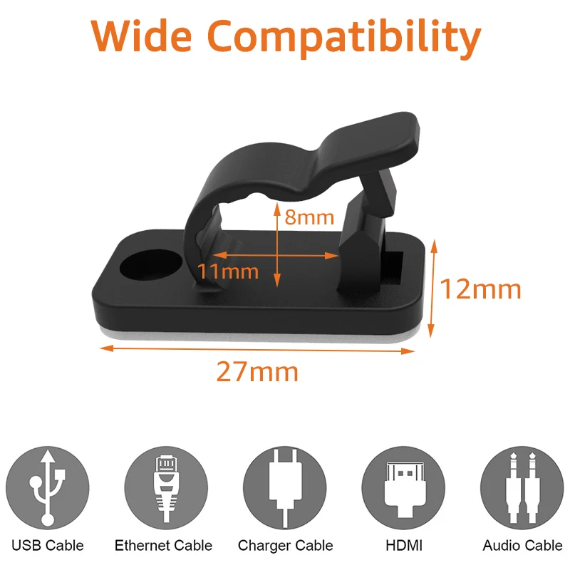 10/50PCS Cable Organizer Clips - огляд і ціна Tippet Line